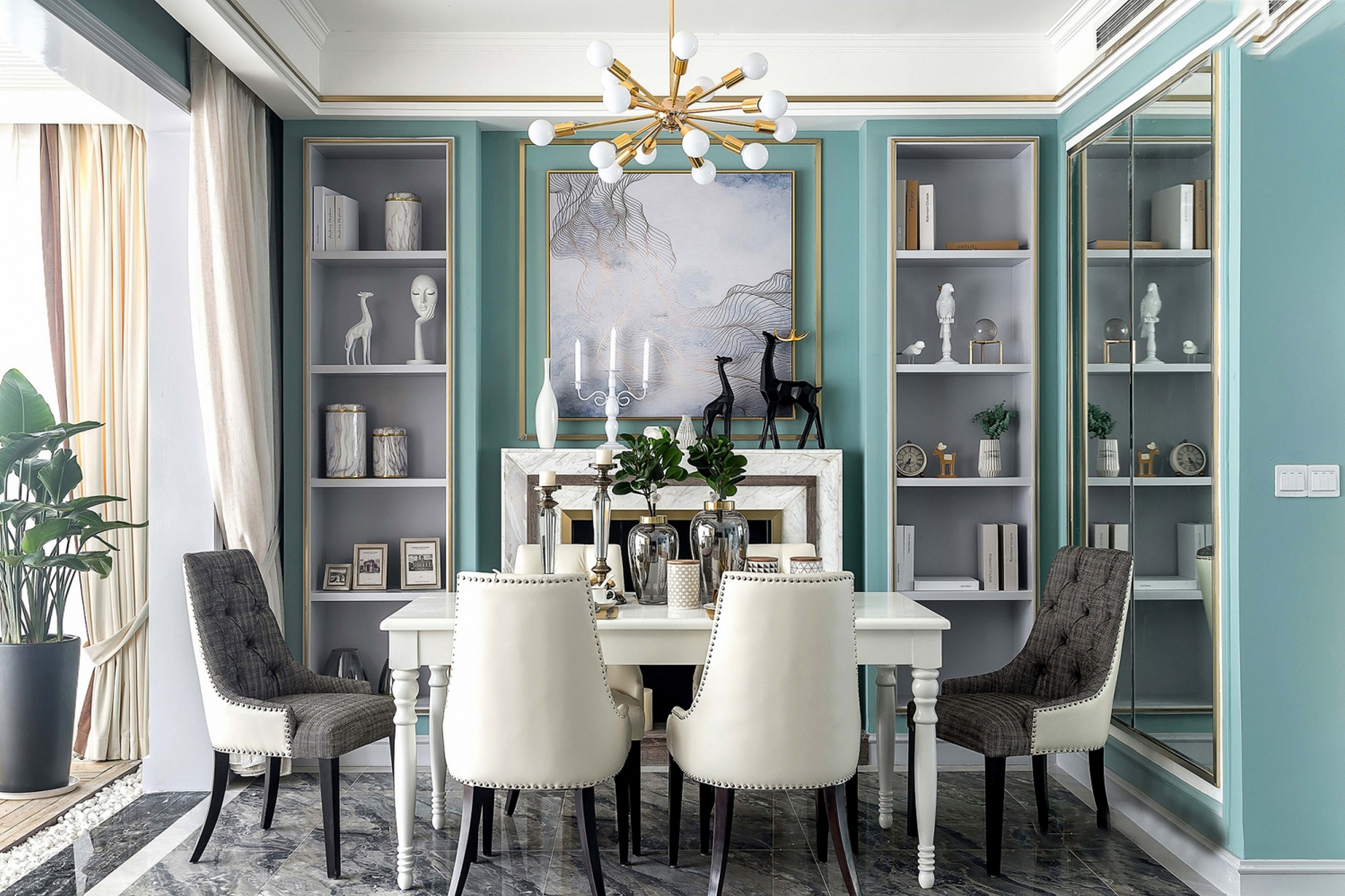 【觀白設(shè)計】115m2 _ 美式輕奢·覓林 _ 實景圖_平面圖