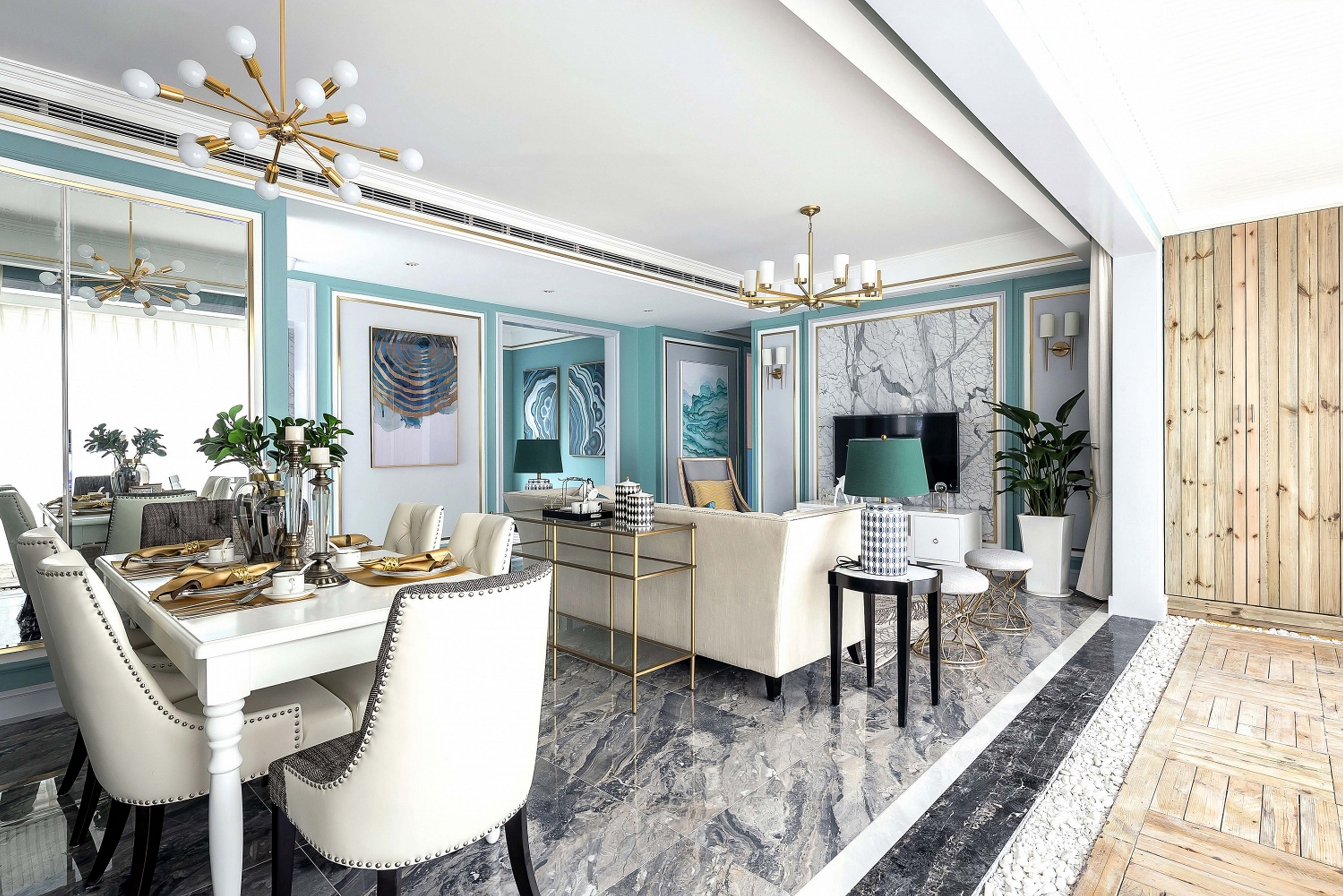 【觀白設(shè)計】115m2 _ 美式輕奢·覓林 _ 實景圖_平面圖